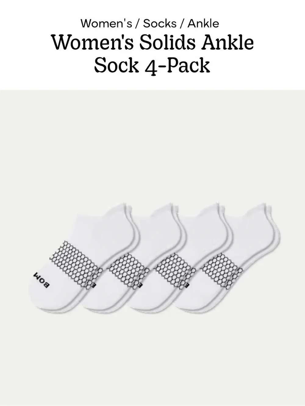 Bombas White Low-Cut Athletic Socks - 4 Pack, medium